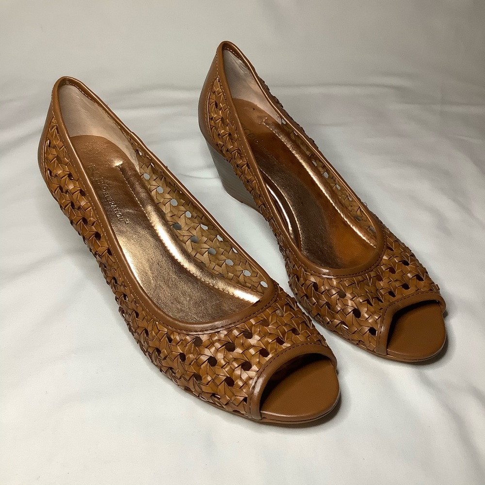 BCBGeneration Tylar Woven Open Toe Wedge